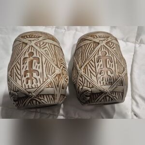 Artisan Brown and Cream Ceramic Vase